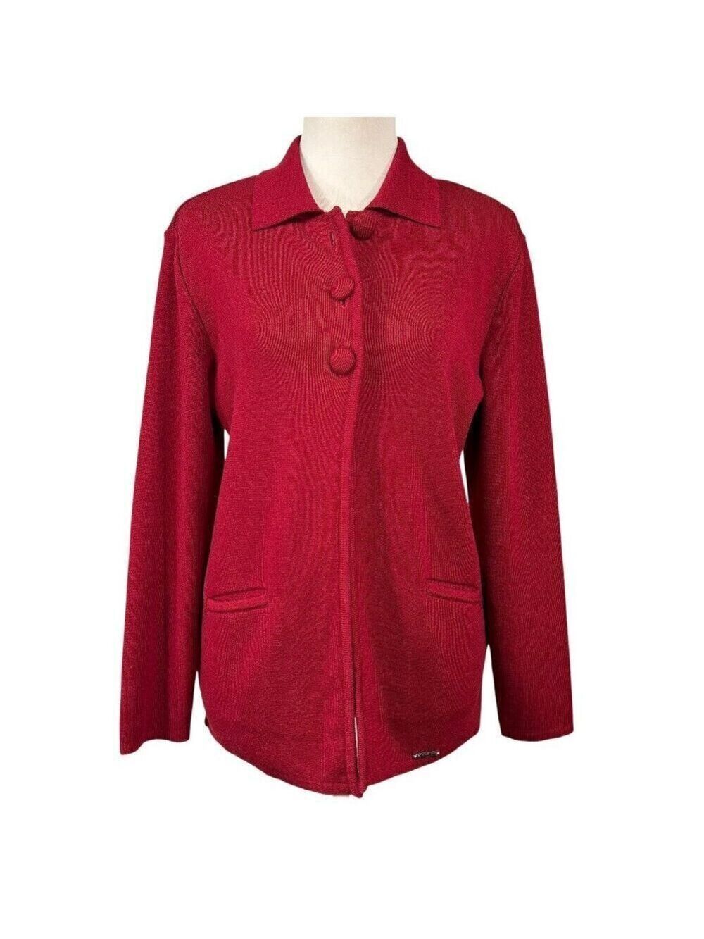 Geiger Collections Red Pure Wool Three-Button Austria Jacket Size M